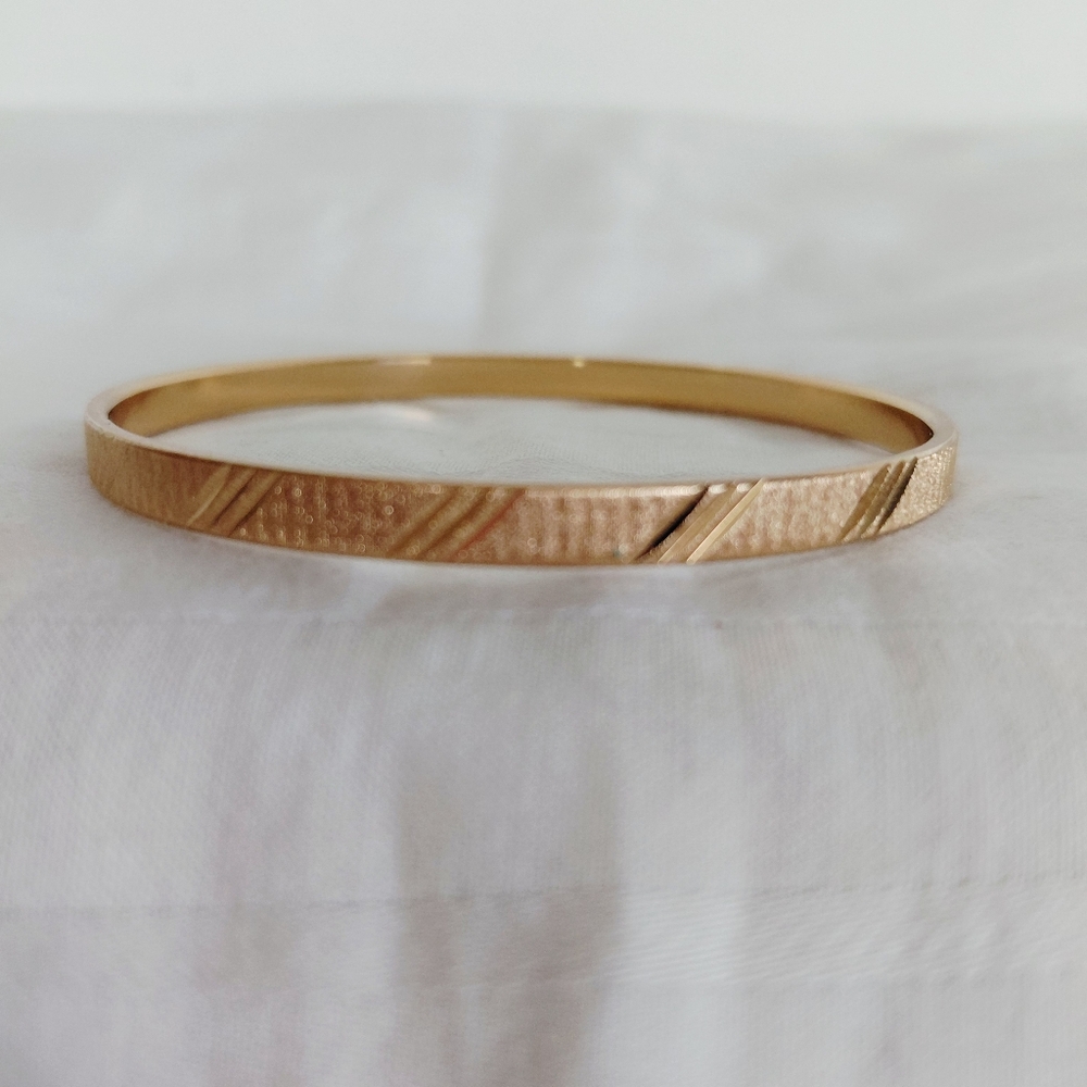 Vintage Monet Gold Etched Bangle Bracelet